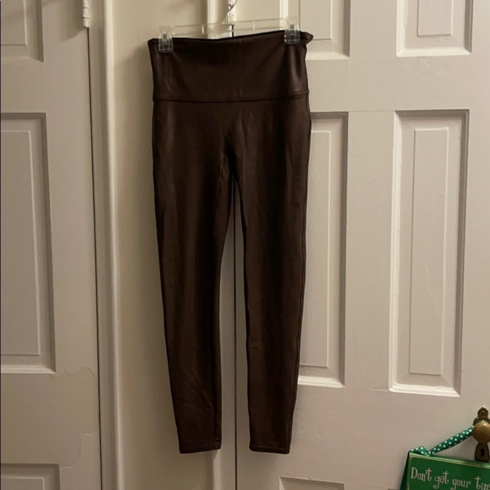 Spanx faux leather leggings.